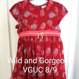 I Love Gorgeous / Wild and Gorgeous fluffy red/pink twirly dress 8-9